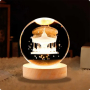 LED Светеща кристална топка/лампа, 3D сензорна -Въртележка с коне, снимка 1