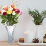Стъклена ваза с флорален мотив, 12х24 см. Елегантен акцент за вашия дом или офис. 🌿✨ Прекрасен дизай, снимка 1
