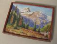 Картина акварел Планински пейзаж 1938 г., Г.К., в рамка 20/26 см, отличен, снимка 2