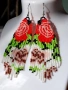 Обеци с мъниста "Българска роза", снимка 3