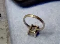 ВИНТИДЖ АРТ СРЕБЪРЕН ПРЪСТЕН СРЕБРО 925 с ГОЛЯМ ЮВЕЛИРНО ФАСЕТИРАН НАТУРАЛЕН ПЛАНИНСКИ КРИСТАЛ 48612, снимка 6