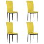 vidaXL Трапезни столове, 4 бр, горчица, кадифе(SKU:326111, снимка 1 - Столове - 45852225