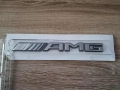 Mercedes Benz AMG сребриста емблема с черен кант, снимка 3