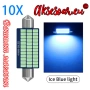10 бр. Автомобилни сулфидни крушки 12 V 39 mm с 36 LED диода ледено сини интериорни светлини четене, снимка 3