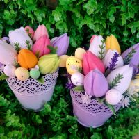 Великденски букети , снимка 1 - Изкуствени цветя - 45295772