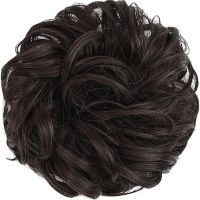 FESHFEN Синтетична къдрава шиньонова опашка за удължаване на коса, средно кафяво, снимка 1 - Аксесоари за коса - 45635845