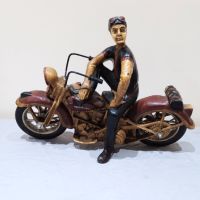 Дървена фигура моторист Harley Davidson, снимка 1 - Колекции - 45890770