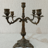 Старинен бароков свещник, снимка 1 - Антикварни и старинни предмети - 44969920