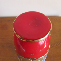 Червена ваза с позлата., снимка 4 - Вази - 45040641