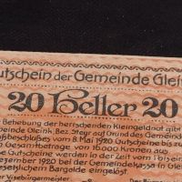 Банкнота НОТГЕЛД 20 хелер 1920г. Австрия перфектно състояние за КОЛЕКЦИОНЕРИ 45085, снимка 7 - Нумизматика и бонистика - 45566502