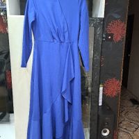 дълга памучна синя рокля, снимка 1 - Рокли - 46125593