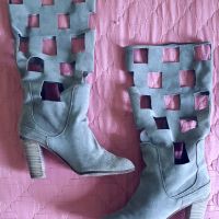 "Zara" - дизайнерски летни ботуши, снимка 1 - Дамски елегантни обувки - 45699676