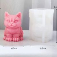 3D Едро Коте котка силиконов молд форма фондан свещ гипс шоколад декор смола, снимка 2 - Форми - 45204928
