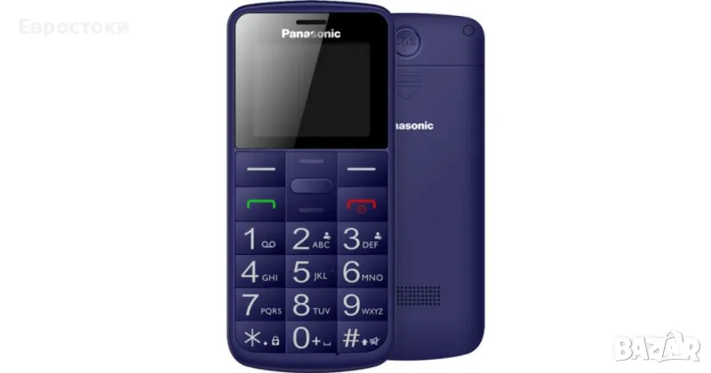 Panasonic KX-TU110EXC Мобилен телефон 1.77 Dual SIM, български език, син , снимка 1