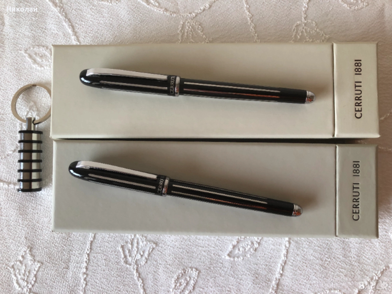 Метален ролер Cherruti 1881 модел Lines, в подаръчна кутия със сертификат, 2 бр, нови, топ качество , снимка 1