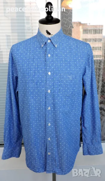 Gant Men`s Blue Mini Rhombus Print Long Sleeve Casual Shirt Size L 41/42 16.5, снимка 1