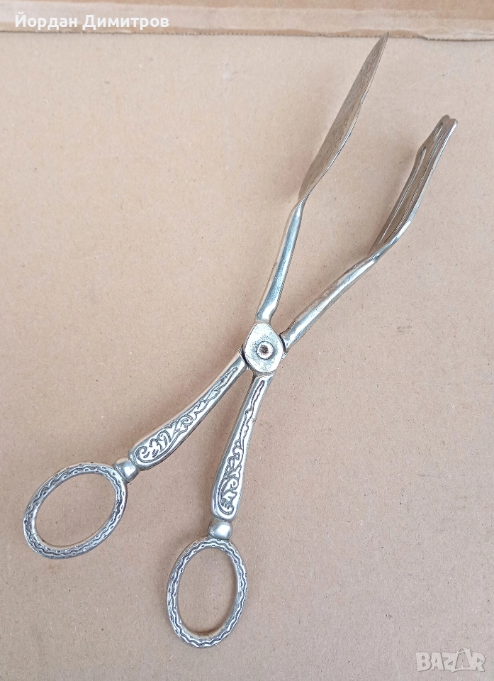 посребрена щипка, снимка 1