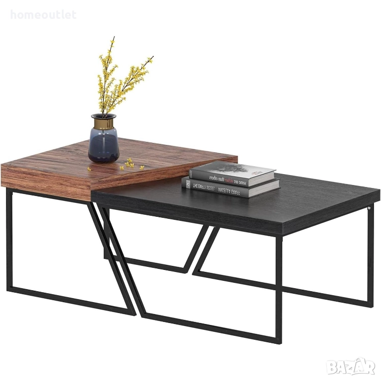 Декоративни маси с интересен дизайн (к-кт от 2 бр.) 10FJGSCT03BK, снимка 1