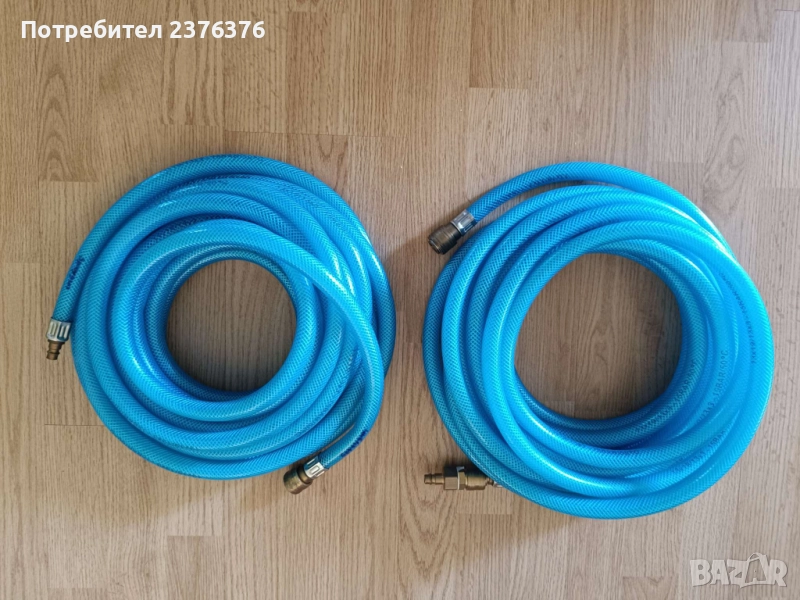 Пневматичен маркуч с бързосъединителна връзка, 10 метра, снимка 1