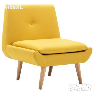 vidaXL Тапициран стол, жълт, текстил(SKU:246986, снимка 1