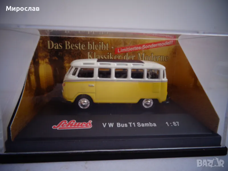 1:87 H0 SCHUCO VW BUS T1 SAMBA КОЛИЧКА МОДЕЛ ИГРАЧКА, снимка 1