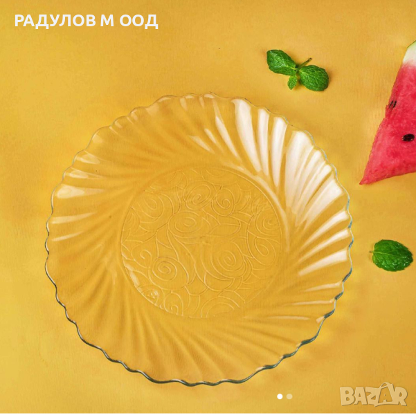 6 броя десертна чиния стъкло 19,5см DAYANA Kaveh glass  , снимка 1