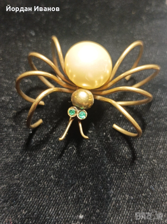 Старинна брошка "Паяк", снимка 1