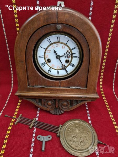 Рядък Античен  Стенен Часовник   Gustav  Becker, снимка 1