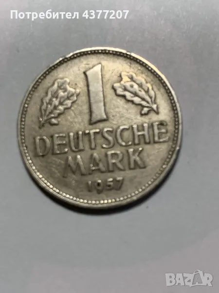 1 moneta deutche mark 1957, снимка 1