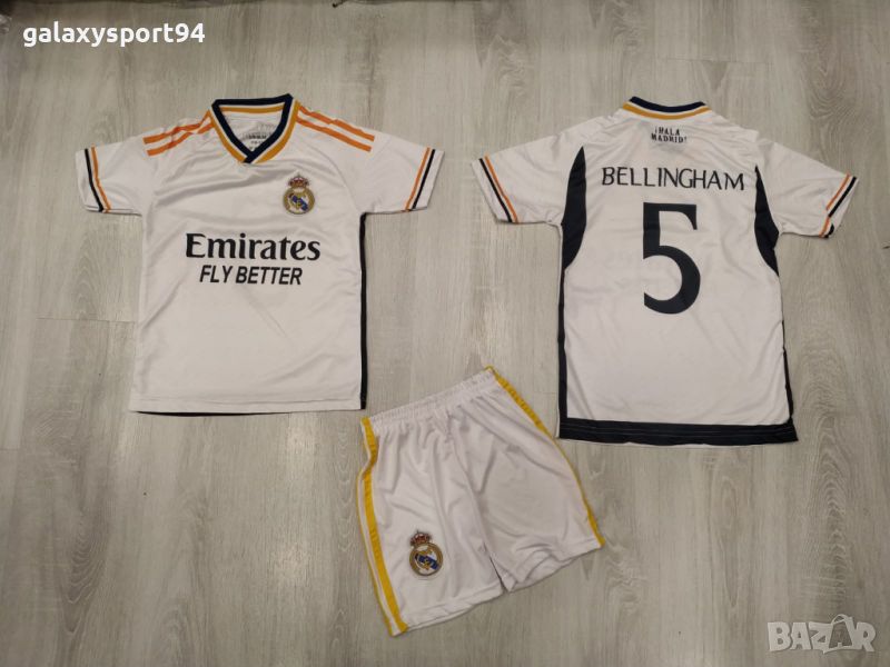 Bellingham Белингам Реал Мадрид бял и черен екип 47 тениска + шорти, снимка 1