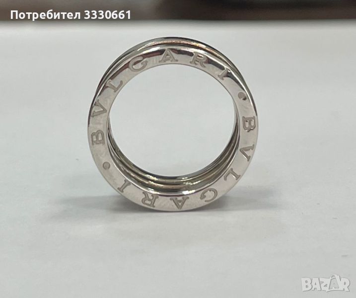 100 % оригинален златен пръстен Bvlgari - бяло злато, снимка 1