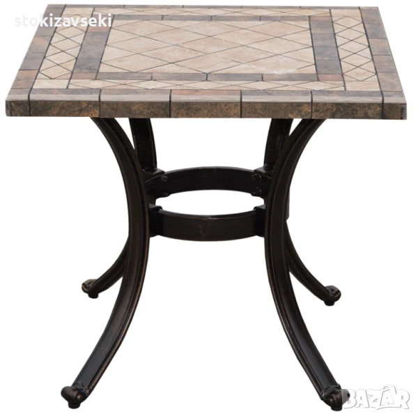 Градинска маса с керамичен плот, 55*55*51 см, снимка 1