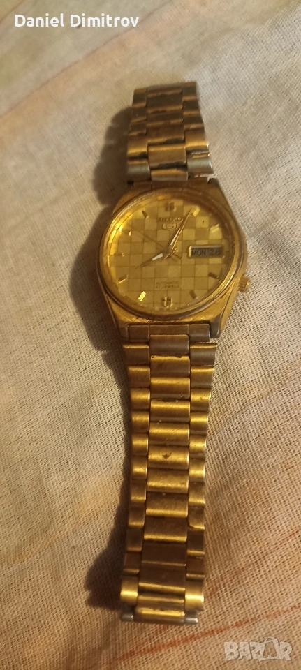 позлатен луксозен Сейко 5, снимка 1