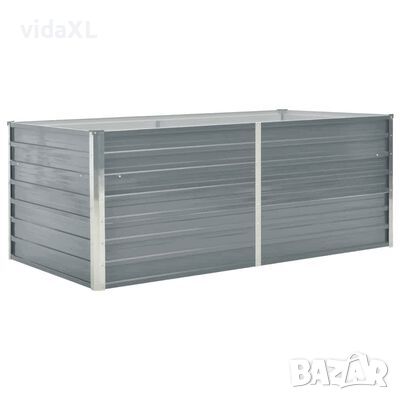 vidaXL Повдигната леха, 160x80x45 см, поцинкована стомана, сива(SKU:47011, снимка 1