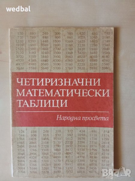 Четиризначни математически таблици , снимка 1