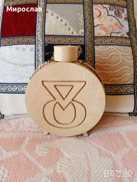 Дървена бъклица със стъклен контейнер 100мл., снимка 1