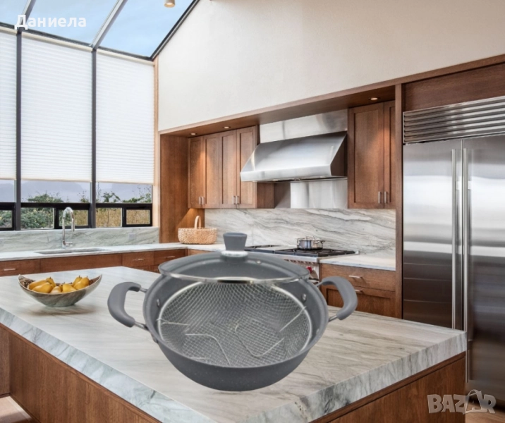 Тенджера с кошница за фритюрник,керамична, снимка 1