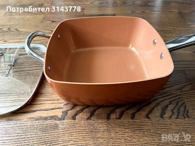 Дълбок тиган с незалепващо покритие, Copper Chef Pan, 6 в 1, снимка 4 - Съдове за готвене - 54113646
