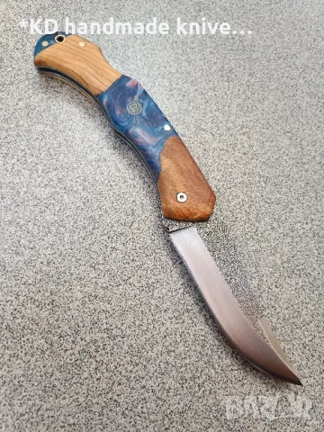 Сгъваем нож ръчно изработен от D2 стомана, снимка 2 - Ножове - 49960334