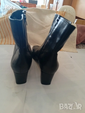 Черни ботушки NINE WEST естествена кожа н,41, снимка 4 - Дамски боти - 53705086