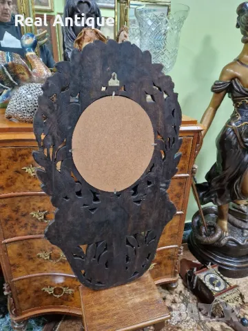 Уникално много старо английско антикварно дървено огледало , снимка 11 - Антикварни и старинни предмети - 50070225