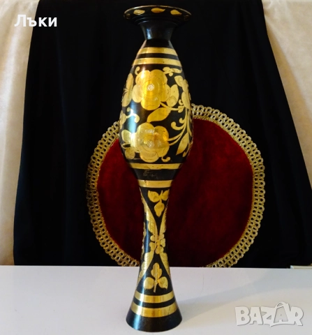 Бронзова ваза,позлата,емайл,38 см.,870 гр. , снимка 10 - Вази - 51635964