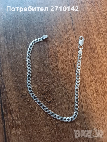 Сребърна гривна 925 ITALY, снимка 4 - Колиета, медальони, синджири - 52198061