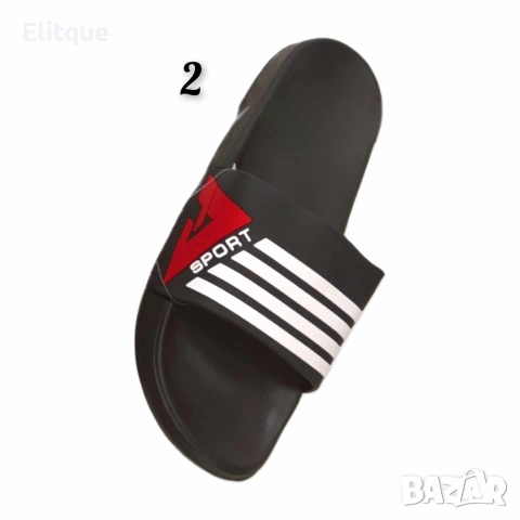 Мъжки джапанки с широка лента отпред и бели линии, снимка 4 - Мъжки чехли - 52879803
