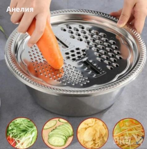 Многофункционално ренде 3в1 с купа за салата и съд за отцеждане, снимка 3 - Други - 53651586