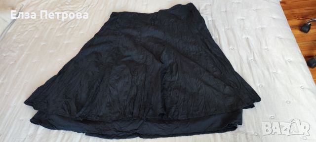 Дамска лятна памучна черна намачкана пола, снимка 1 - Поли - 46427407