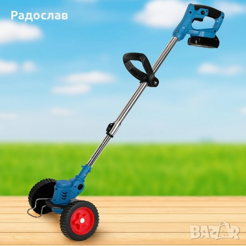 Акумулаторен тример за трева 21V Max с 2 батерии, снимка 2 - Градинска техника - 52236528