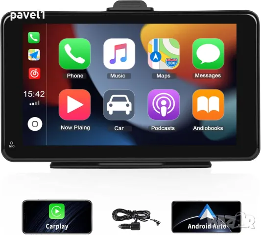 Авто плейър T86MP5 7" безжичен Carplay & Android. Aux букса, TF Card, Type C, DVR, Bluetooth, FM, GP, снимка 12 - Аксесоари и консумативи - 47897825