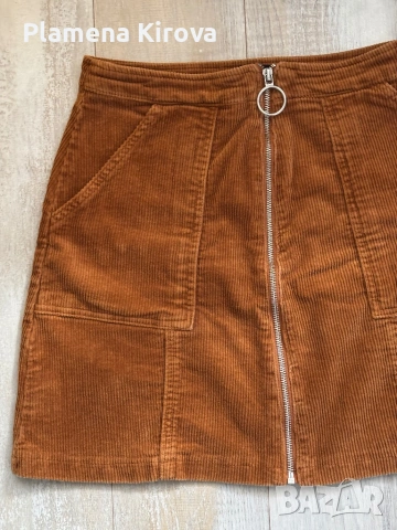 Мини пола | Кадифе | Размер М, снимка 3 - Поли - 53760446