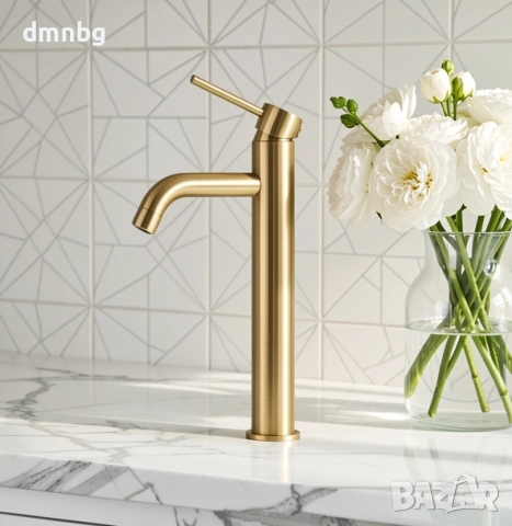 Стоящ златист смесител за мивка Т903